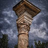 Buy canvas prints of Ancient Corinthian Column Against Stormy Sky by Artur Bogacki