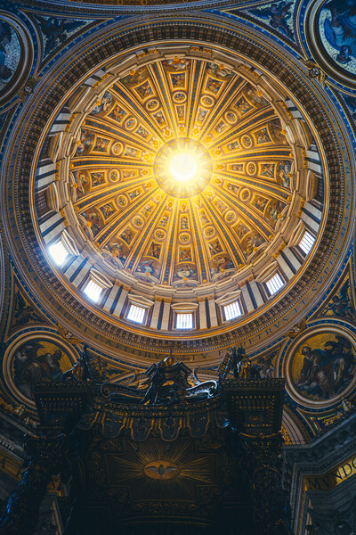 St Peters Basilica Interior Dome In Vatican Picture Board by Artur Bogacki