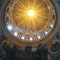 Buy canvas prints of St Peters Basilica Interior Dome In Vatican by Artur Bogacki