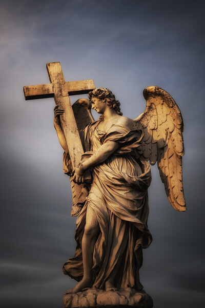 Angel Carrying The Cross Picture Board by Artur Bogacki