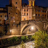 Buy canvas prints of Pons Fabricius And Tiber Island In Rome by Artur Bogacki