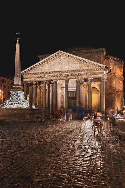 The Pantheon Temple At Night In Rome Picture Board by Artur Bogacki