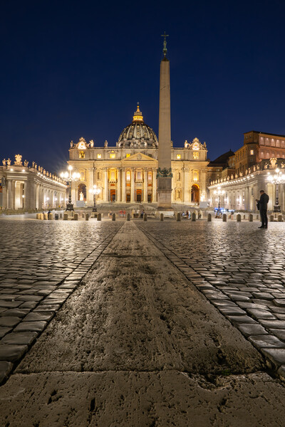St Peter Square And Basilica At Night In Vatican Picture Board by Artur Bogacki
