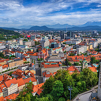 Buy canvas prints of Ljubljana Cityscape In Slovenia by Artur Bogacki