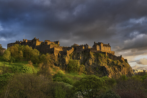 Sunset At Edinburgh Castle In Scotland Picture Board by Artur Bogacki