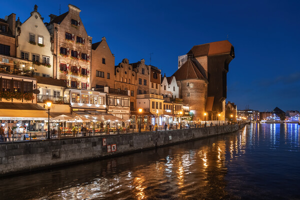 Night In City Of Gdansk In Poland Picture Board by Artur Bogacki