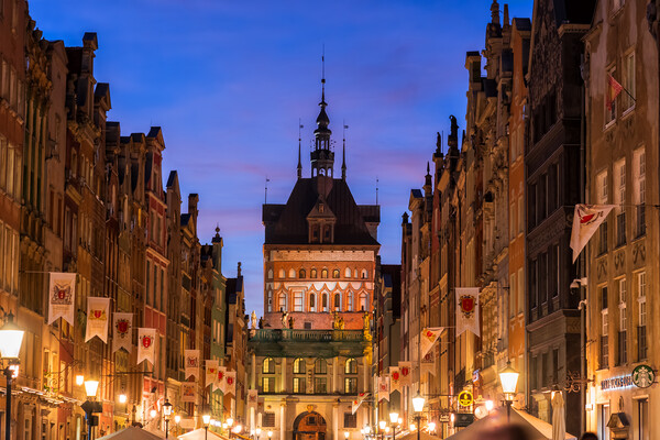 Evening In Old Town Of Gdansk In Poland Picture Board by Artur Bogacki
