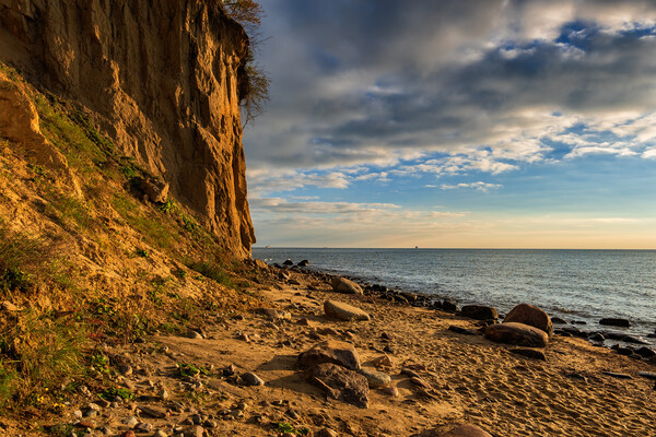 Cliff By The Baltic Sea At Sunrise In Gdynia Picture Board by Artur Bogacki