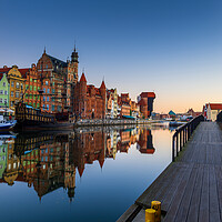 Buy canvas prints of City Skyline Of Gdansk At Dawn In Poland by Artur Bogacki