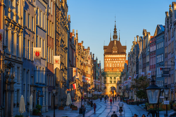 Sunrise In Old Town Of Gdansk In Poland Picture Board by Artur Bogacki