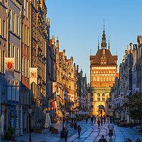 Buy canvas prints of Sunrise In Old Town Of Gdansk In Poland by Artur Bogacki