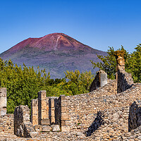 Buy canvas prints of Mount Vesuvius Volcano And Pompeii Ruins by Artur Bogacki