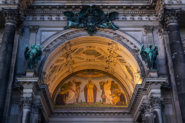 Tympanum With Christ Healer Of Berlin Cathedral Picture Board by Artur Bogacki