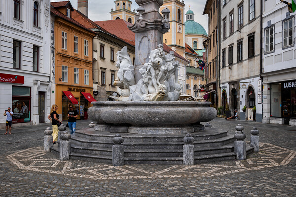 The Robba Fountain In Ljubljana Picture Board by Artur Bogacki