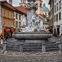 Buy canvas prints of The Robba Fountain In Ljubljana by Artur Bogacki