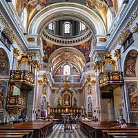 Buy canvas prints of Ljubljana Cathedral Baroque Interior In Slovenia by Artur Bogacki