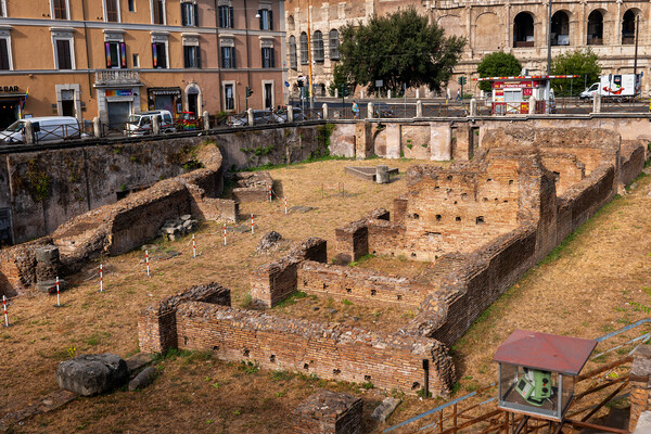 Ruins of Ludus Magnus Gladiators Schoold In Rome Picture Board by Artur Bogacki