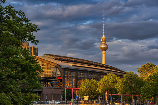 Berlin Friedrichstraße Railway Station And Tv Tower Picture Board by Artur Bogacki
