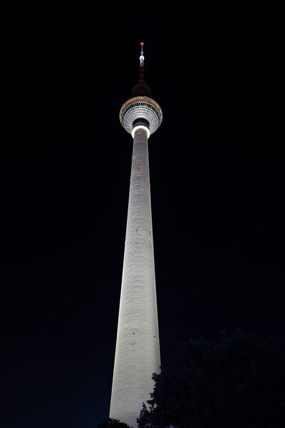 Berlin Television Tower Illuminated At Night Picture Board by Artur Bogacki