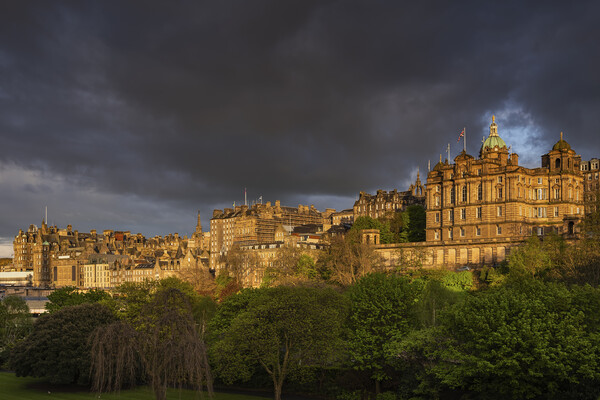Edinburgh Sunset Skyline In Scotland Picture Board by Artur Bogacki
