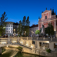 Buy canvas prints of Ljubljana Heart Of The City By Night by Artur Bogacki