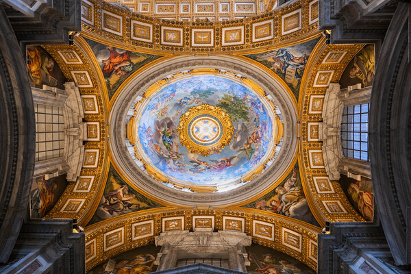 Pieta Chapel Dome In St Peter Basilica In Vatican Picture Board by Artur Bogacki