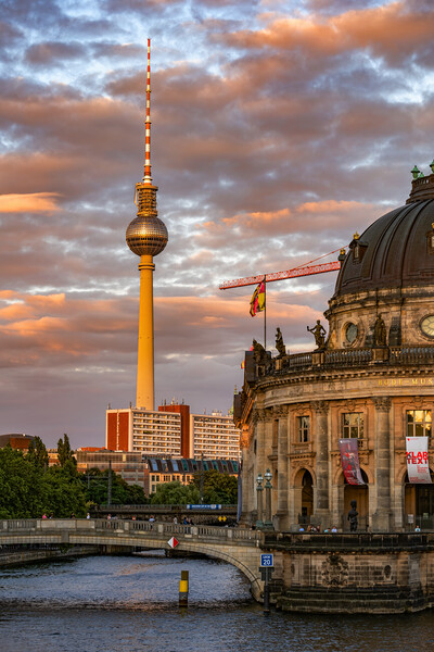 Sunset In City Of Berlin In Germany Picture Board by Artur Bogacki
