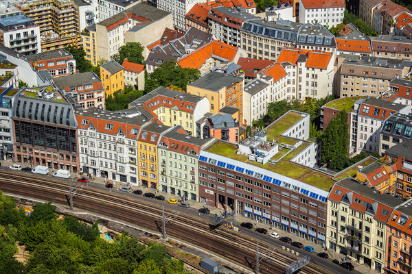 Cityscape Of Berlin Aerial View Picture Board by Artur Bogacki