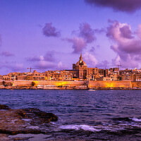 Buy canvas prints of Valletta Skyline At Dusk From Manoel Island by Artur Bogacki
