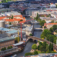 Buy canvas prints of Berlin Aerial View With Museum Island At River Spree by Artur Bogacki