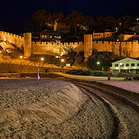 Buy canvas prints of Medieval Wall at Night in Tossa de Mar by Artur Bogacki