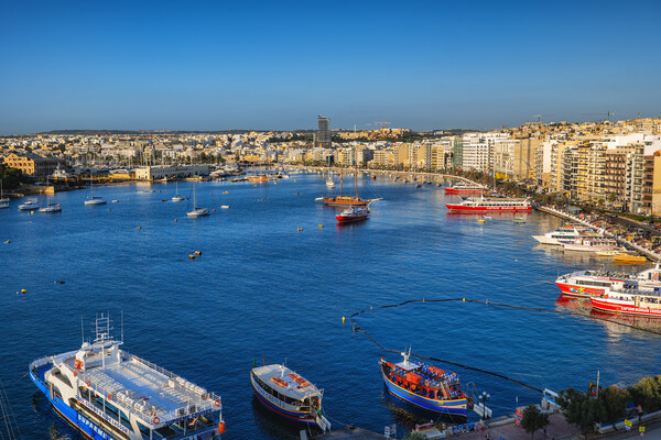 The Marsamxett Harbour In Malta Picture Board by Artur Bogacki