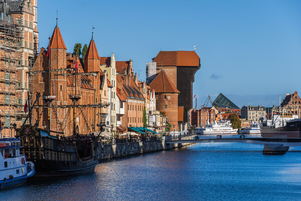 River View Skyline Of Gdansk In Poland Picture Board by Artur Bogacki