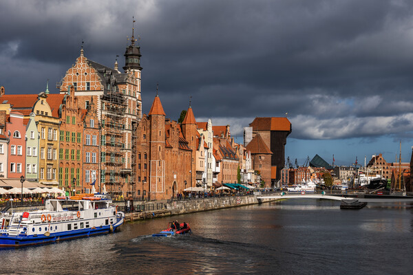 Old Town Skyline In City Of Gdansk Picture Board by Artur Bogacki