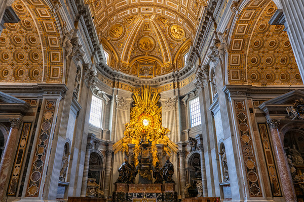 Altar In Basilica of St Peter In Vatican Picture Board by Artur Bogacki