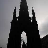 Buy canvas prints of Scott Monument Silhouette In Edinburgh by Artur Bogacki