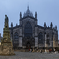Buy canvas prints of St Giles Cathedral At Dusk In Edinburgh by Artur Bogacki