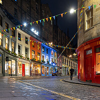 Buy canvas prints of Victoria St and W Bow in Edinburgh at Night by Artur Bogacki