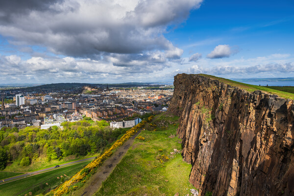 Edinburgh City From Holyrood Park In Scotland Picture Board by Artur Bogacki