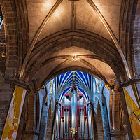 Buy canvas prints of Pipe Organ and Rib Vault in St Giles Cathedral in Edinburgh by Artur Bogacki