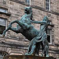 Buy canvas prints of Alexander and Bucephalus Statue in Edinburgh by Artur Bogacki