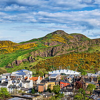 Buy canvas prints of Edinburgh City With Arthur Seat In Holyrood Park by Artur Bogacki