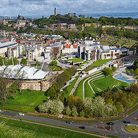 Buy canvas prints of Edinburgh Cityscape With Parliament And Dynamic Earth by Artur Bogacki