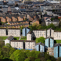 Buy canvas prints of Edinburgh Houses Aerial View In Scotland by Artur Bogacki