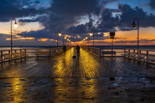 Baltic Sea Pier After Rain At Dawn Picture Board by Artur Bogacki