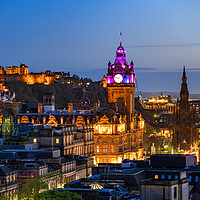 Buy canvas prints of Edinburgh City Skyline At Night by Artur Bogacki