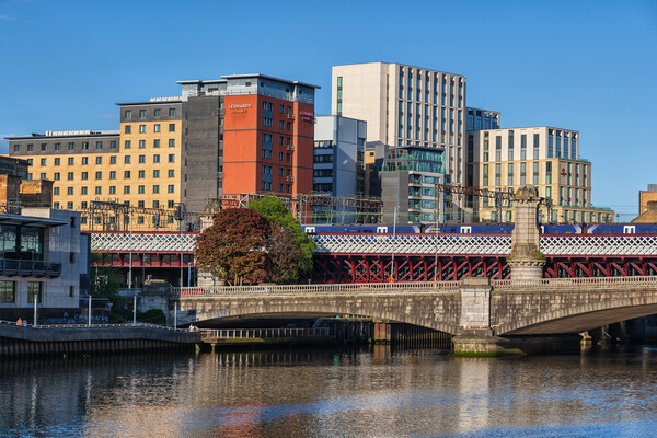 Glasgow City Downtown Skyline River View Picture Board by Artur Bogacki