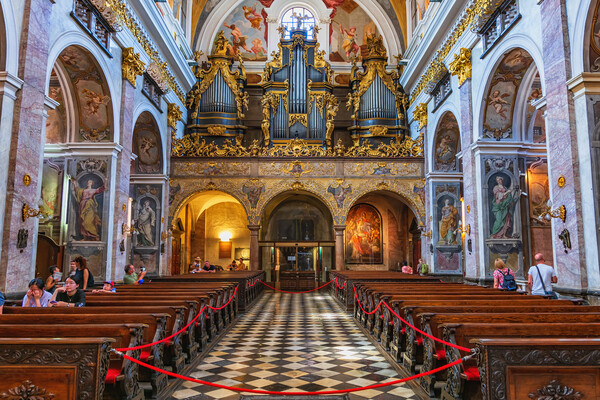 Ljubljana Cathedral Interior In Slovenia Picture Board by Artur Bogacki