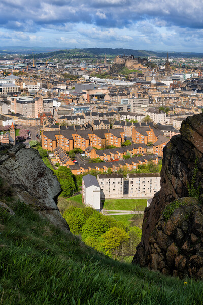 Edinburgh From Salisbury Crags Cliff Picture Board by Artur Bogacki