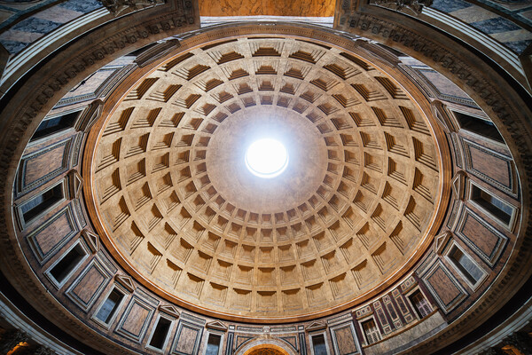 Monumental Dome Of The Pantheon In Rome Picture Board by Artur Bogacki